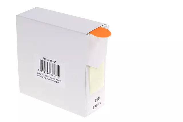 Een Etiket Rillprint 25mm 500st op rol fluor rood koop je bij EconOffice