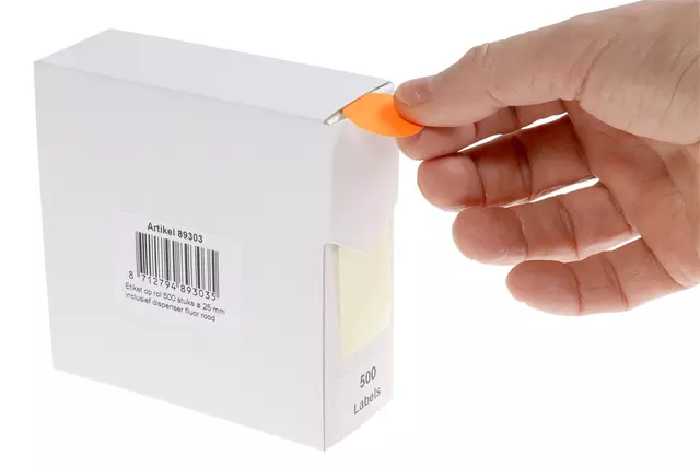 Een Etiket Rillprint 25mm 500st op rol fluor rood koop je bij EconOffice