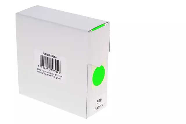 Een Etiket Rillprint 25mm 500st op rol fluor groen koop je bij KantoorProfi België BV