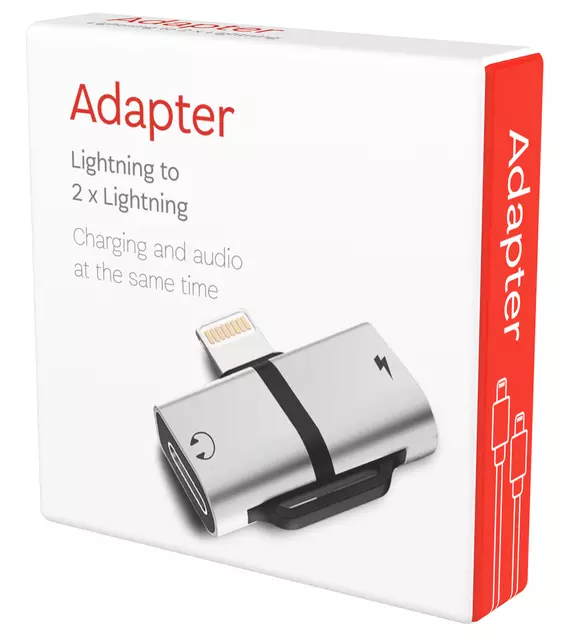 Een Adapter Lightning naar 2 x Lightning grijs koop je bij KantoorProfi België BV