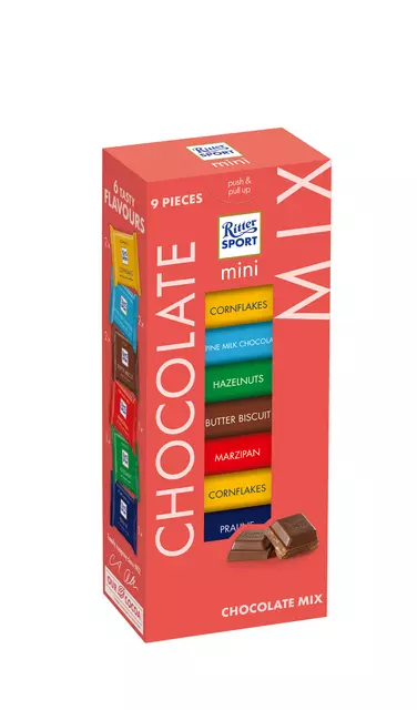 Een Chocolade Ritter Sport mini toren koop je bij Van Hoye Kantoor BV