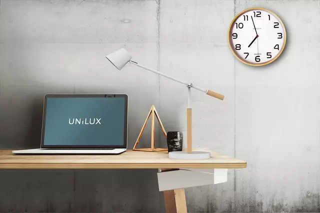Een Wandklok Unilux Baltic hout wit koop je bij EconOffice