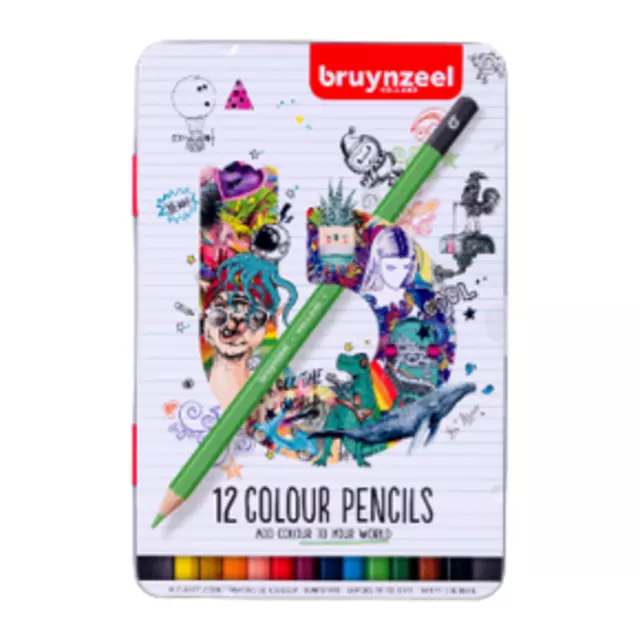 Buy your Colored pencil Bruynzeel white tin 12 pcs at QuickOffice BV