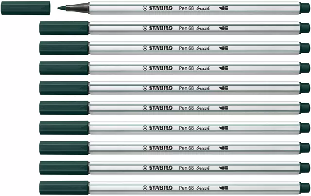 Een Brushstift STABILO Pen 568/63 aardegroen koop je bij Van Leeuwen Boeken- en kantoorartikelen