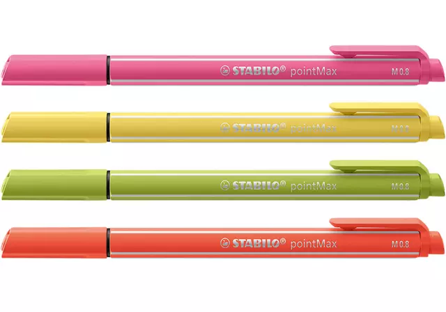 Een Viltstift STABILO pointMax 488/4 medium assorti pastel etui à 4 stuks koop je bij NiceSupplies.nl