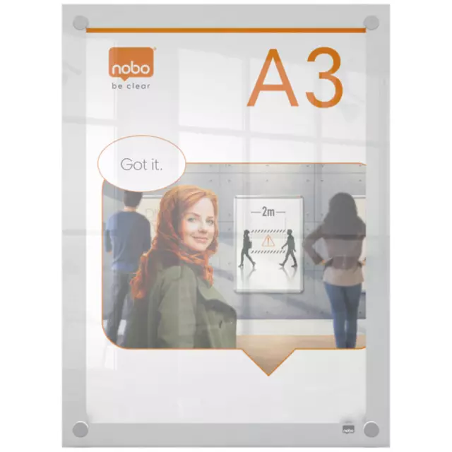 Een Infobord Nobo Premium Plus A3 acryl wand koop je bij KantoorProfi België BV