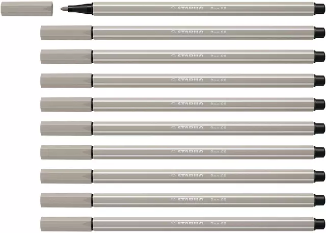 Een Viltstift STABILO Pen 68/93 medium warm grijs koop je bij Van Leeuwen Boeken- en kantoorartikelen