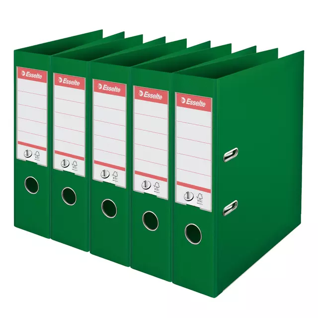 Een Ordner Esselte Vivida No.1 multipack 75mm A4 5 stuks groen koop je bij Van Leeuwen Boeken- en kantoorartikelen