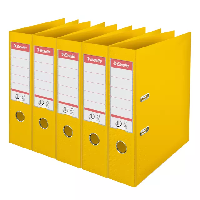 Een Ordner Esselte No 1 Power PP 75 mm geel koop je bij Van Leeuwen Boeken- en kantoorartikelen