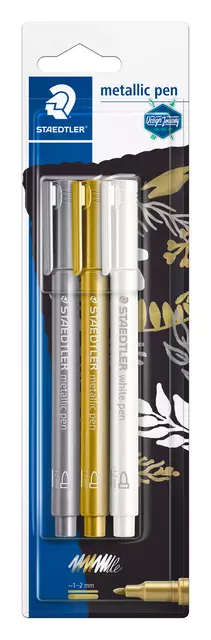 Een Gelpen Staedtler metallic blister à 3 kleuren koop je bij Klik Office BV