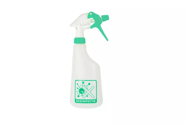 Een Sproeiflacon Cleaninq 600ml leeg met logo desinfectie koop je bij KantoorProfi België BV