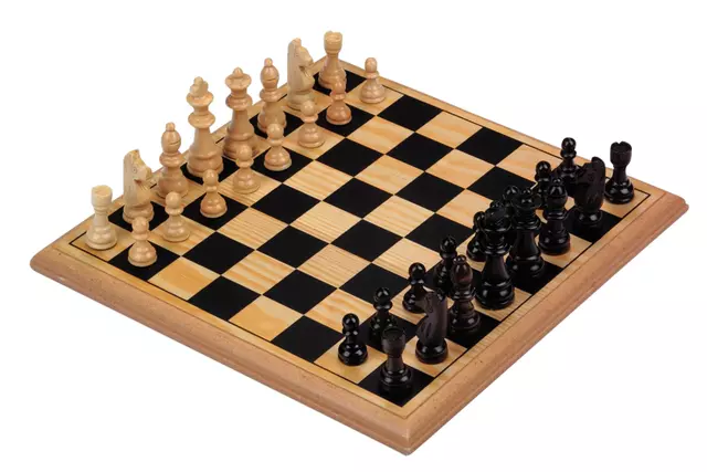 Een Schaakspel Longfield Games hout 30x30cm koop je bij Van Leeuwen Boeken- en kantoorartikelen