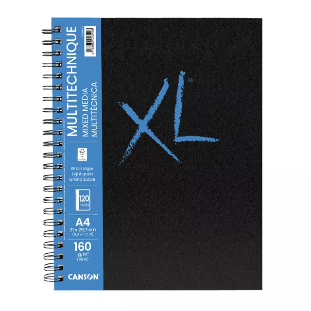 Een Schetsboek Canson Mix Media XL A4 60v 160gr spiraal koop je bij Van Hoye Kantoor BV