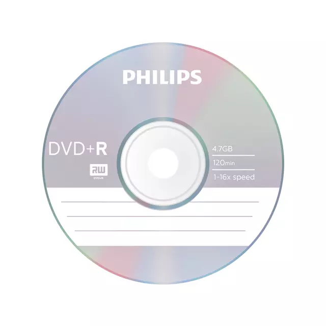 Een DVD+R Philips 4.7GB 16x SP (10) koop je bij EconOffice