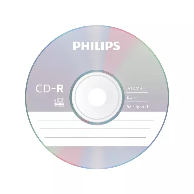 Een CD-R Philips 80Min 700MB 52x SL (10) koop je bij EconOffice