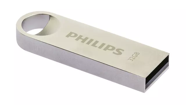 Een USB-stick 2.0 Philips moon vintage silver 32GB koop je bij EconOffice