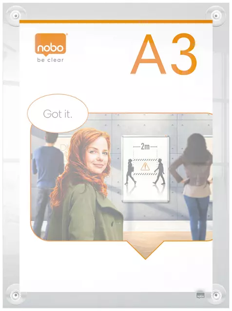 Een Infobord Nobo Premium Plus A3 acryl wand verplaatsbaar koop je bij KantoorProfi België BV