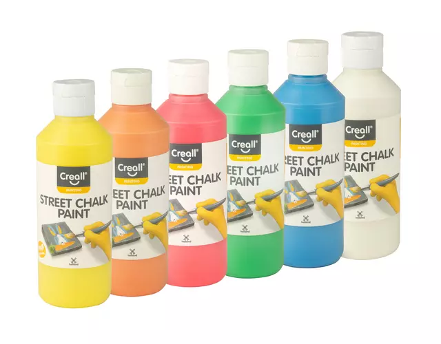 Een Stoepkrijtverf Creall Chalk Paint 6 kleuren à 250ml koop je bij Alles voor uw kantoor