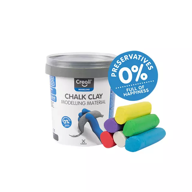 Buy your Sidewalk chalk clay Creall bucket of 6 colors of 125 grams at QuickOffice BV