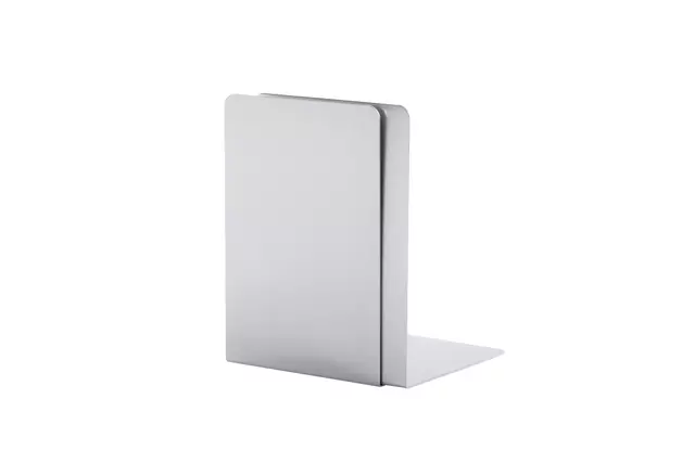 Een Boekensteun MAUL aluminium 12x12x17.5cm set 2 zilver koop je bij Kantoorvakhandel van der Heijde
