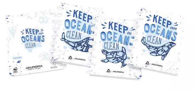 Een Schrift Adoc Ocean Waste Plastics A4 ruit 4x8mm 144 pagina's 90gr koop je bij EconOffice