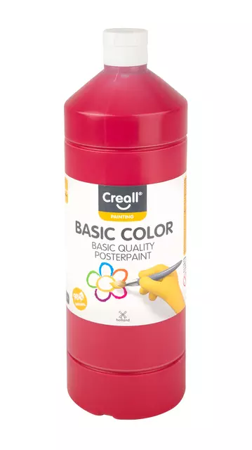 Een Plakkaatverf Creall basic donkerrood 1000ml koop je bij Goedkope Kantoorbenodigdheden