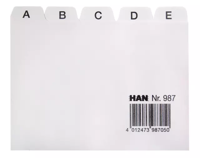 Een Tabkaart Han alfabet A7 HA-987 lichtgrijs koop je bij Van Leeuwen Boeken- en kantoorartikelen