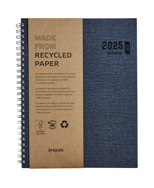 Een Agenda 2025 Brepols Ecotiming Kazar 7jours/2 pages spirale bleu koop je bij Van Hoye Kantoor BV