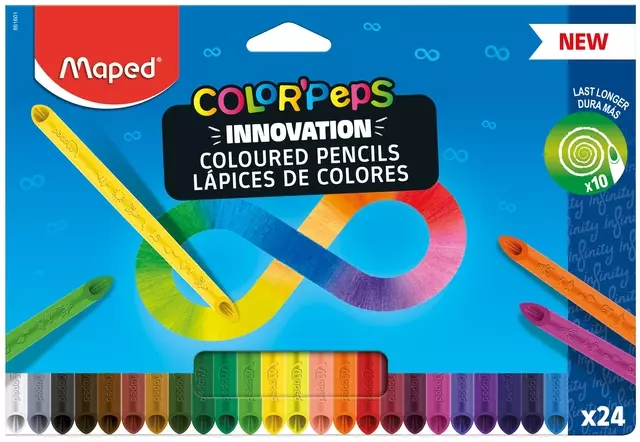 Een Kleurpotlood Maped Color'Peps Infinity doos à 24 kleuren koop je bij KantoorProfi België BV