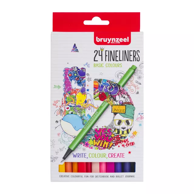 Een Fineliner Bruynzeel set á 24 kleuren assorti koop je bij EconOffice