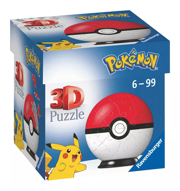 Een 3D puzzel Ravensburger Pokemon Pokeball 54 stuks koop je bij Klik Office BV