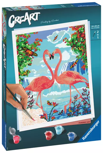 Een Schilderen op nummers CreArt Flamingo Love koop je bij Totaal Kantoor Goeree
