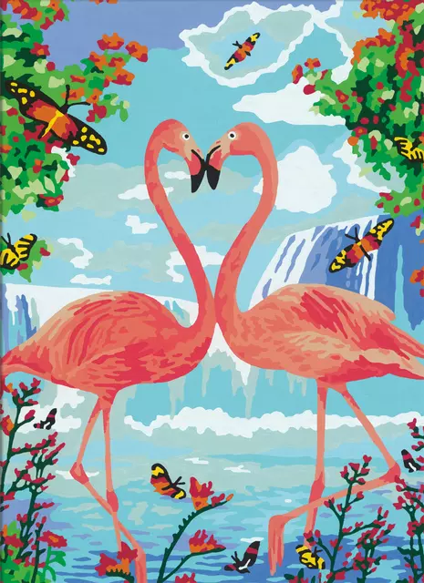 Een Schilderen op nummers CreArt Flamingo Love koop je bij L&N Partners voor Partners B.V.