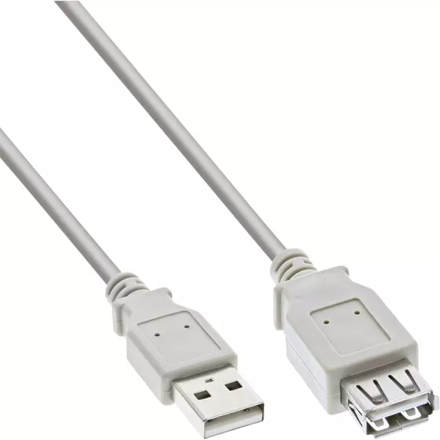 Een Kabel Inline verlengkabel USB-A 2.0 M-V 3 meter grijs koop je bij KantoorProfi België BV