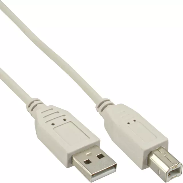Een Kabel InLine USB-A USB-B 2.0 M 1.8 meter beige koop je bij KantoorProfi België BV