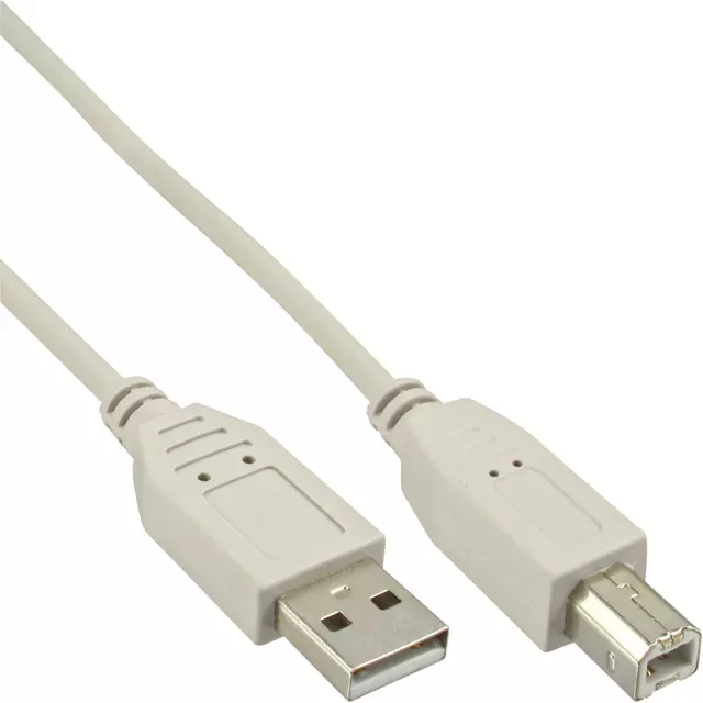 Een Kabel InLine USB-A USB-B 2.0 M 3 meter beige koop je bij EconOffice