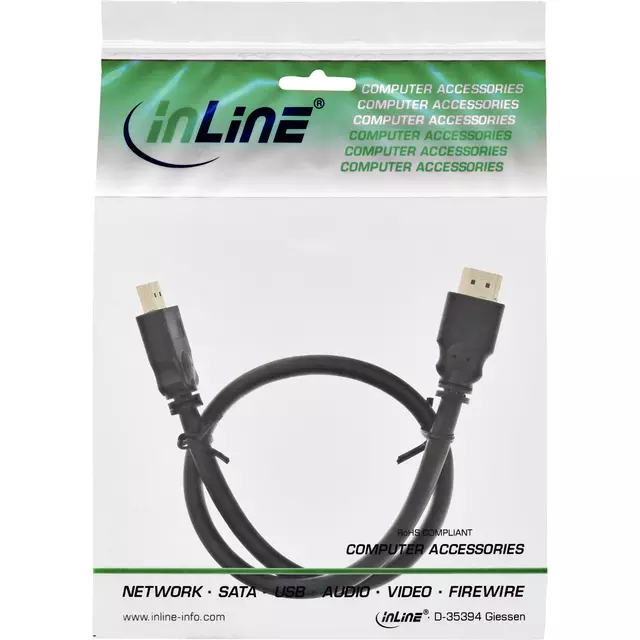 Een Kabel inLine HDMI 1080P M-M 3 meter zwart koop je bij KantoorProfi België BV