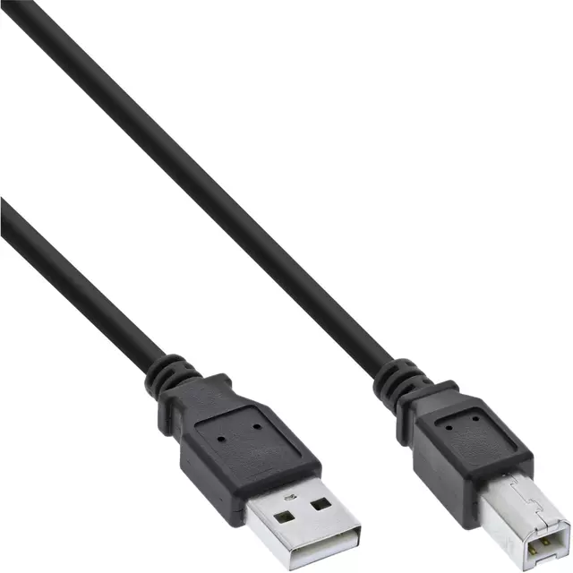 Een Kabel InLine USB-A USB-B 2.0 M 3 meter zwart koop je bij KantoorProfi België BV