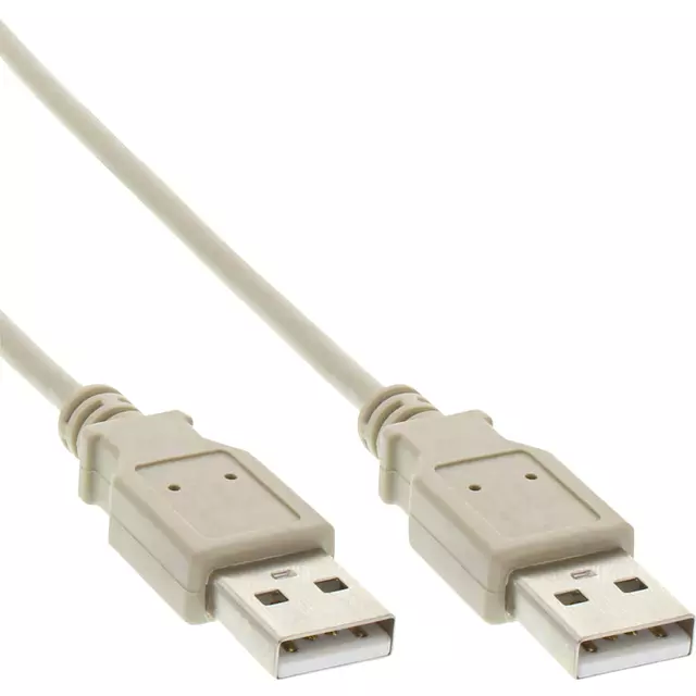 Een Kabel Inline USB-A 2.0 M-M 2 meter beige koop je bij EconOffice
