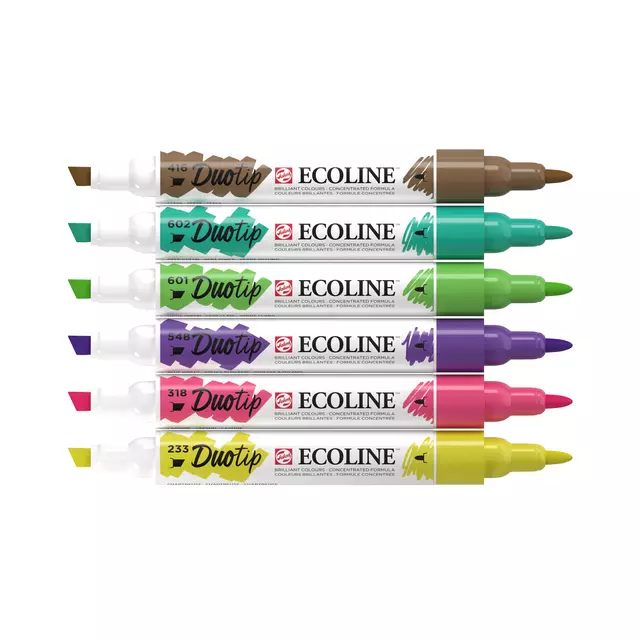 Een Duotip marker Ecoline botanisch set 6 kleuren koop je bij Goedkope Kantoorbenodigdheden
