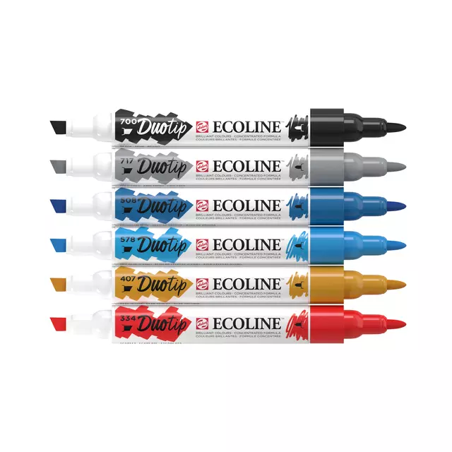Een Duotip marker Ecoline urban landscape set 6 kleuren koop je bij EconOffice