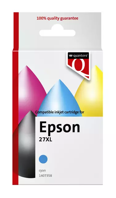 Een Inktcartridge Quantore alternatief tbv Epson 27XL blauw koop je bij Klik Office BV