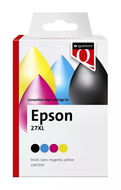 Een Inktcartridge Quantore alternatief tbv Epson 27XL zwart+3kleur koop je bij Van Hoye Kantoor BV
