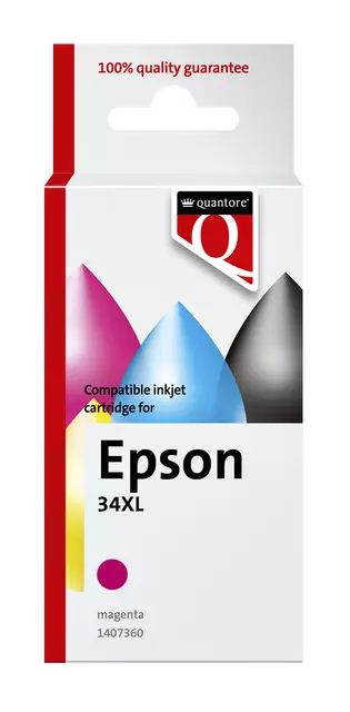 Een Inktcartridge Quantore alternatief tbv Epson 34XL rood koop je bij Van Hoye Kantoor BV