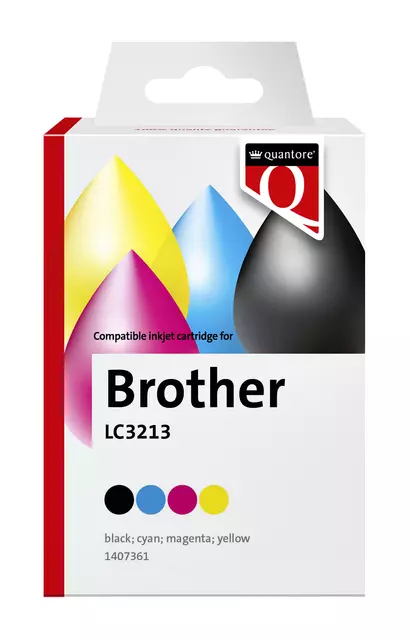Een Inktcartridge Quantore alternatief tbv Brother LC3213 zwart + 3 kleuren koop je bij KantoorProfi België BV
