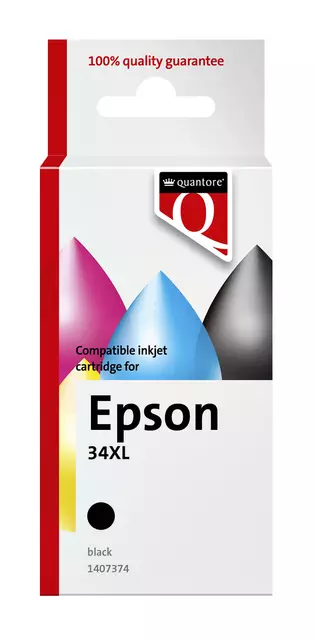 Een Inktcartridge Quantore alternatief tbv Epson 34XL zwart koop je bij Van Hoye Kantoor BV