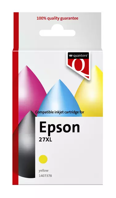 Een Inktcartridge Quantore alternatief tbv Epson 27XL geel koop je bij Klik Office BV