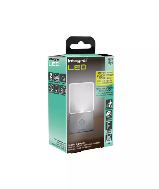Een Led nachtlamp Integral 4000K koel wit 0.5W 7lumen sensor op batterijen koop je bij L&N Partners voor Partners B.V.