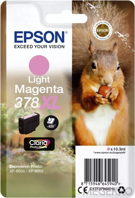Een Inktcartridge Epson 378XL T3796 lichtrood koop je bij EconOffice