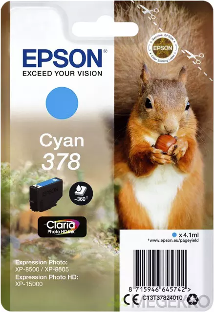 Een Tintenpatrone Epson 378 T3782 blau koop je bij QuickOffice BV